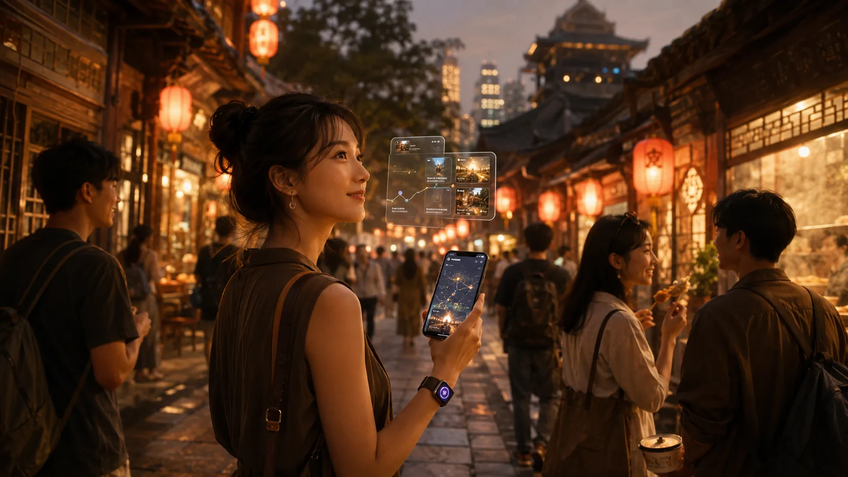 文旅街区中游客使用 AI 获取路线与讲解